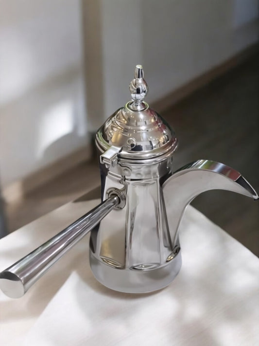 دلة قهوة خليجي فاخرة لون فضي
